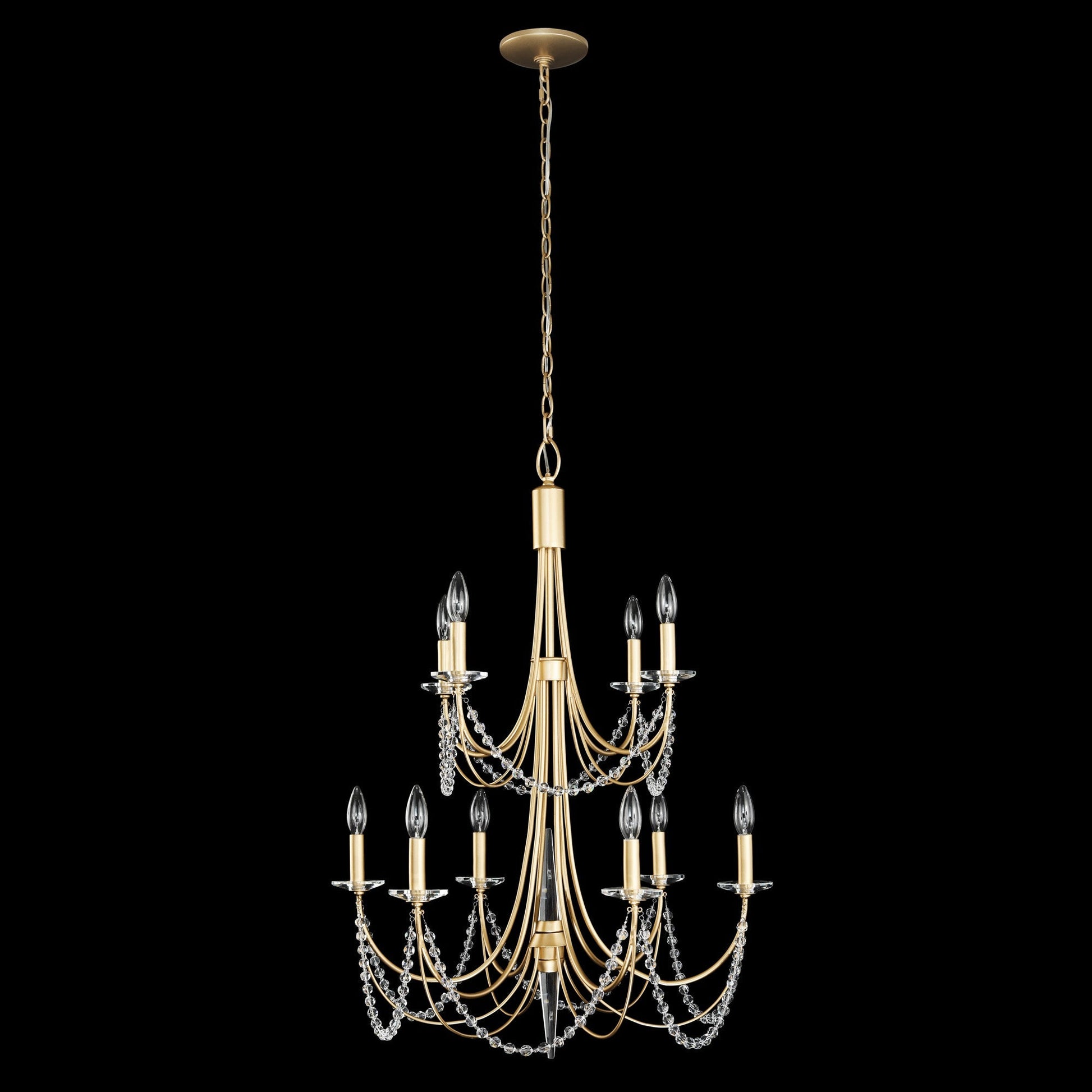 Purelux Postmodern Luxury Brass Metal Crystal Chandelier - Lamp Copper
