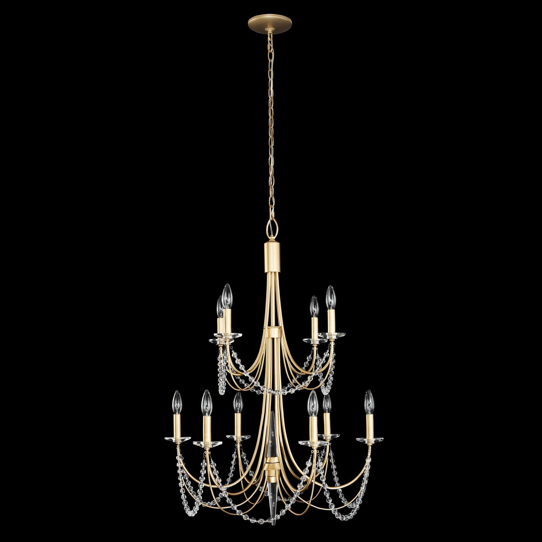 Purelux Postmodern Luxury Brass Metal Crystal Chandelier - Lamp Copper