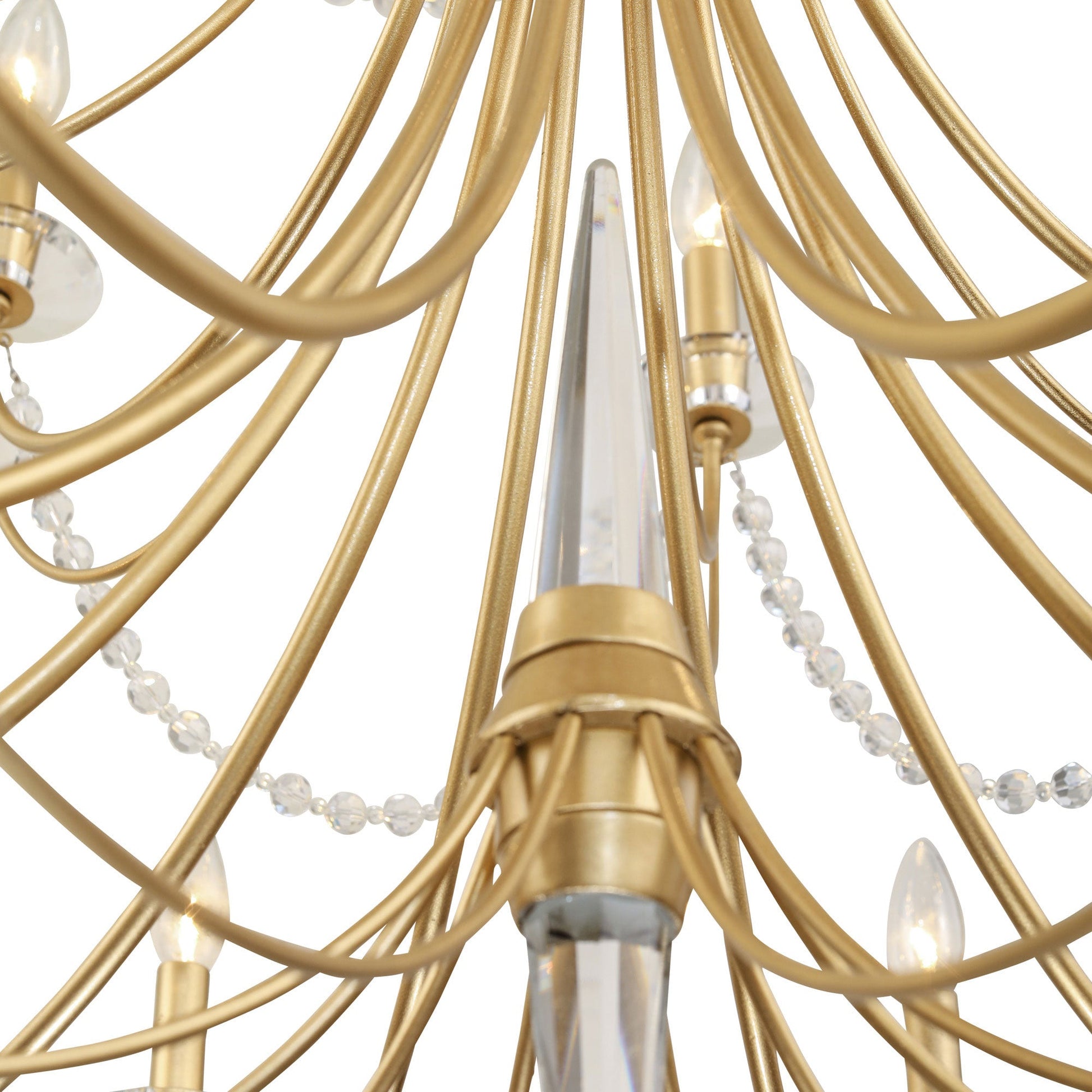 Purelux Postmodern Luxury Brass Metal Crystal Chandelier - Lamp Copper