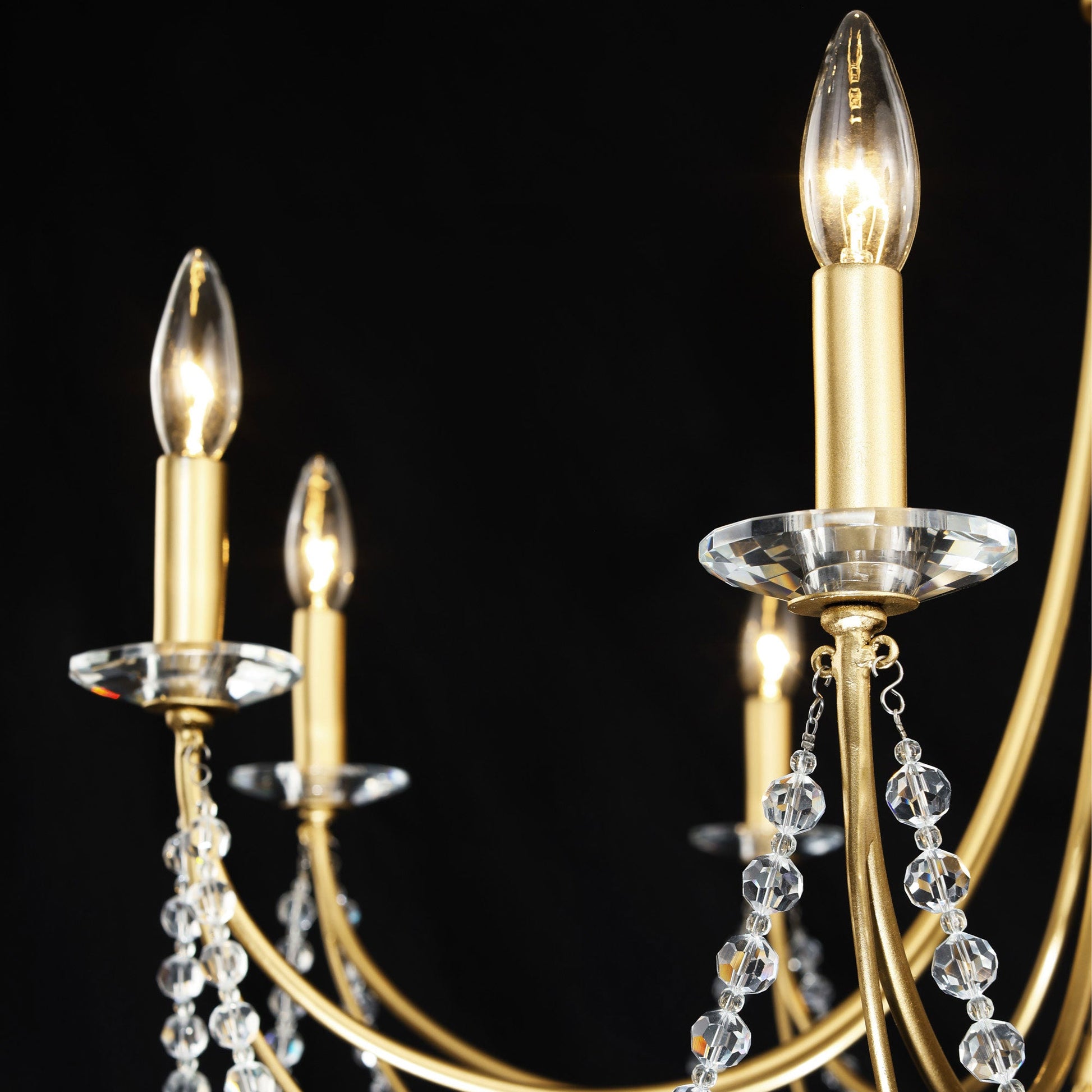 Purelux Postmodern Luxury Brass Metal Crystal Chandelier - Lamp Copper