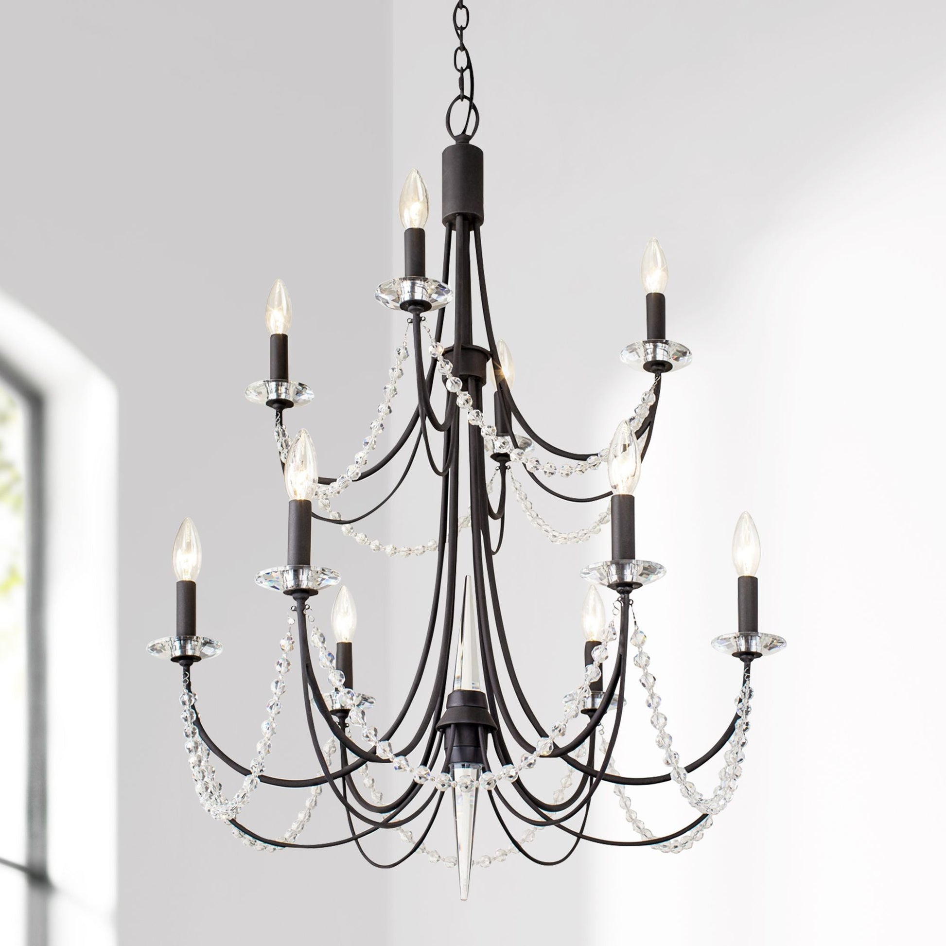 Purelux Postmodern Luxury Brass Metal Crystal Chandelier - Lamp Copper