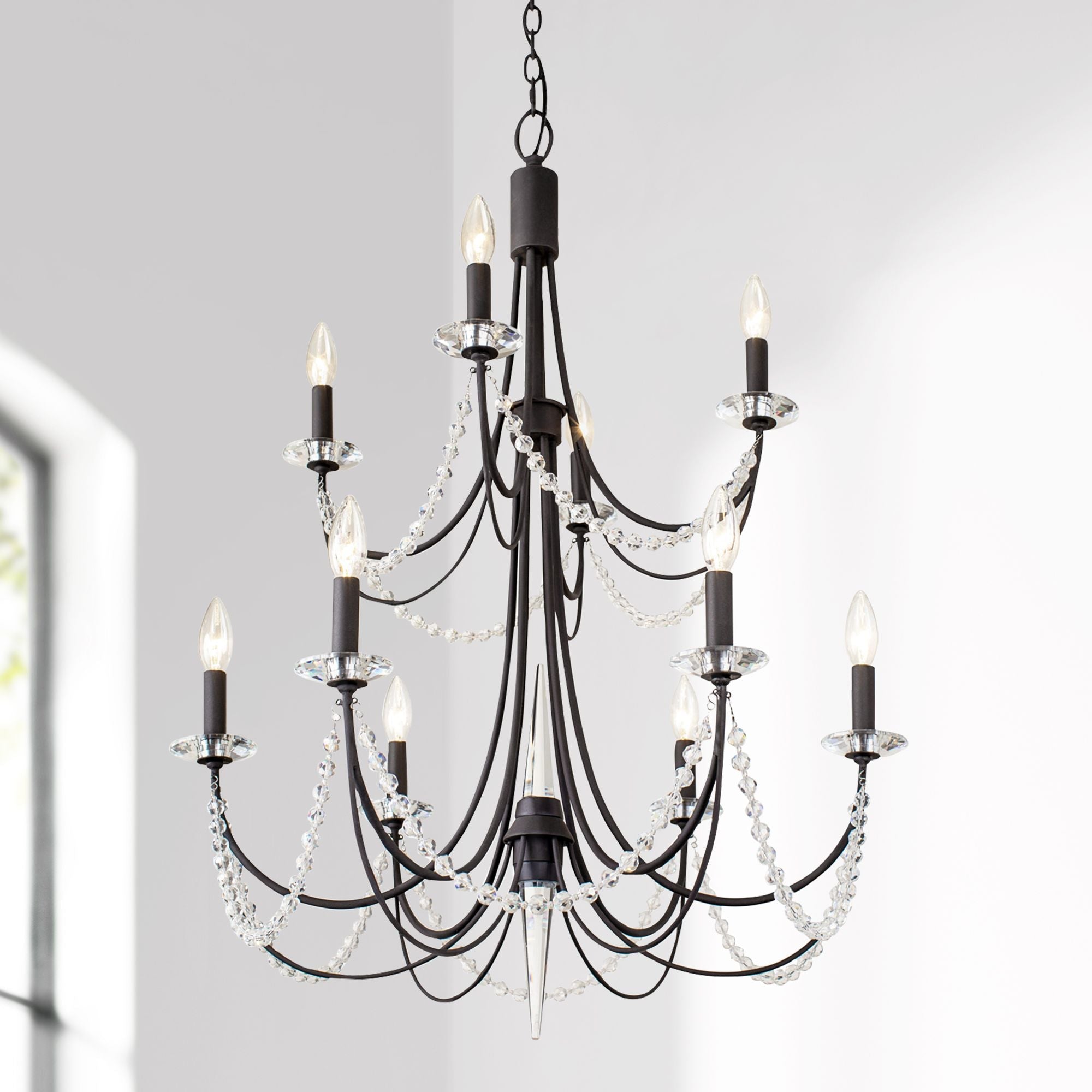 Purelux Postmodern Luxury Brass Metal Crystal Chandelier - Lamp Copper