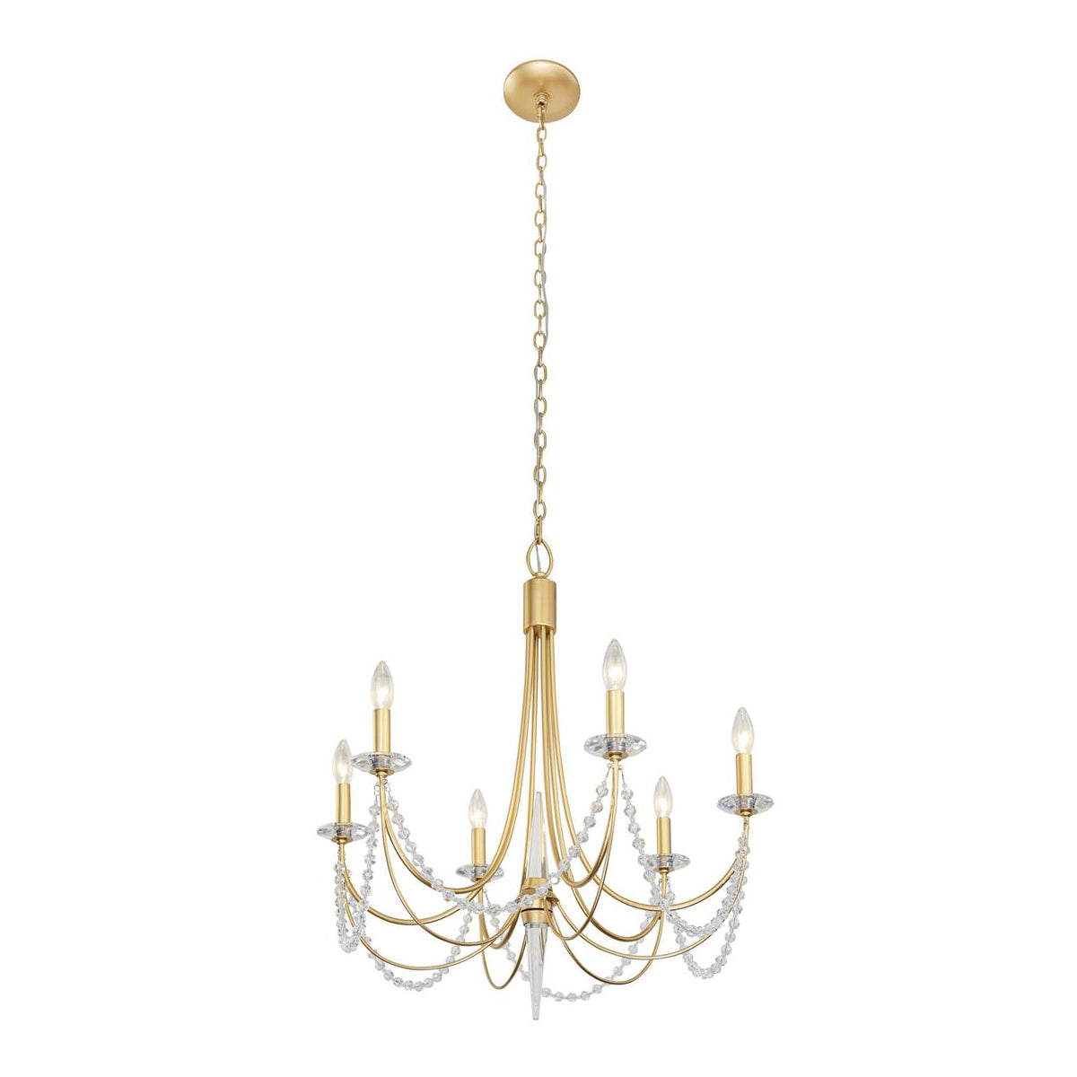 Purelux Postmodern Luxury Brass Metal Crystal Chandelier - Lamp Copper