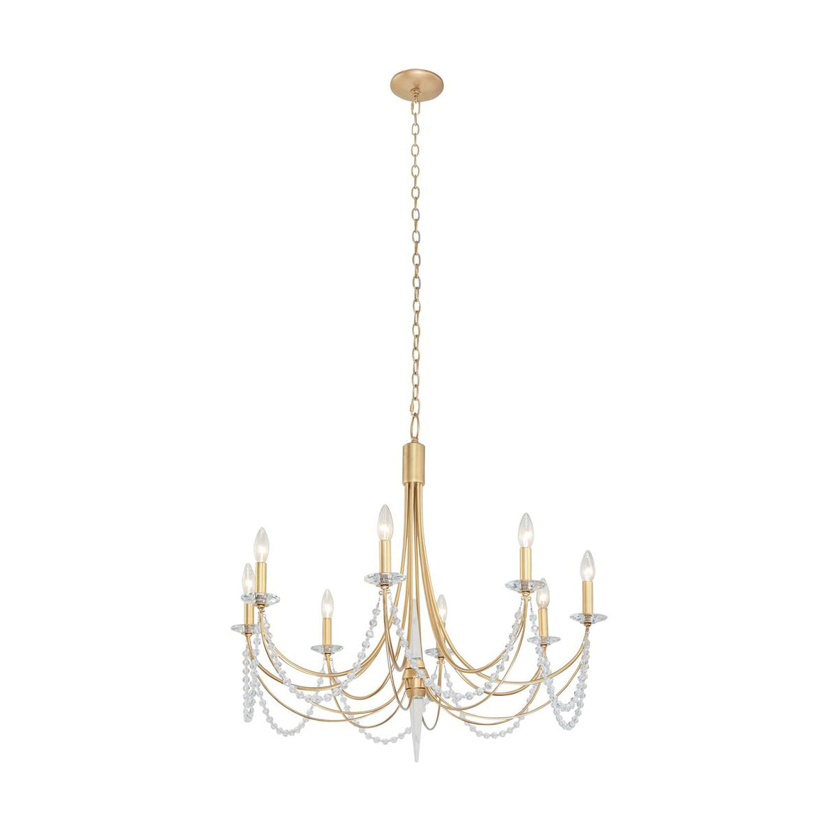 Purelux Postmodern Luxury Brass Metal Crystal Chandelier - Lamp Copper