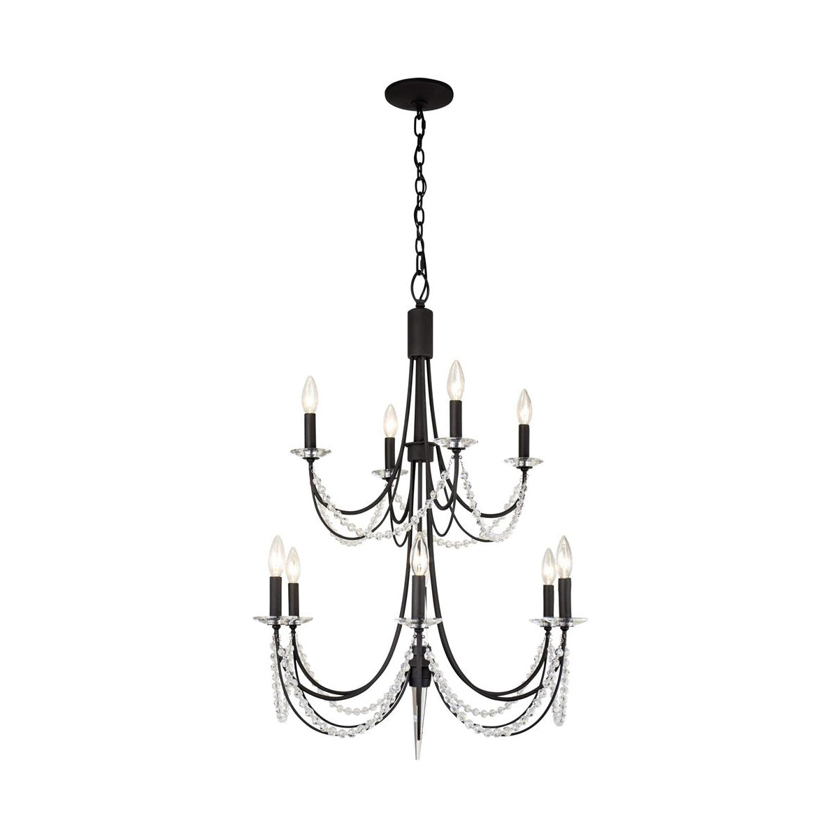 Purelux Postmodern Luxury Brass Metal Crystal Chandelier - Lamp Copper