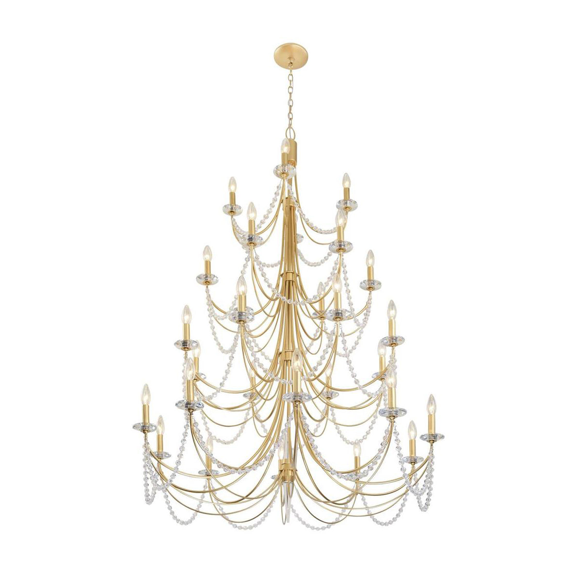 Purelux Postmodern Luxury Brass Metal Crystal Chandelier - Lamp Copper