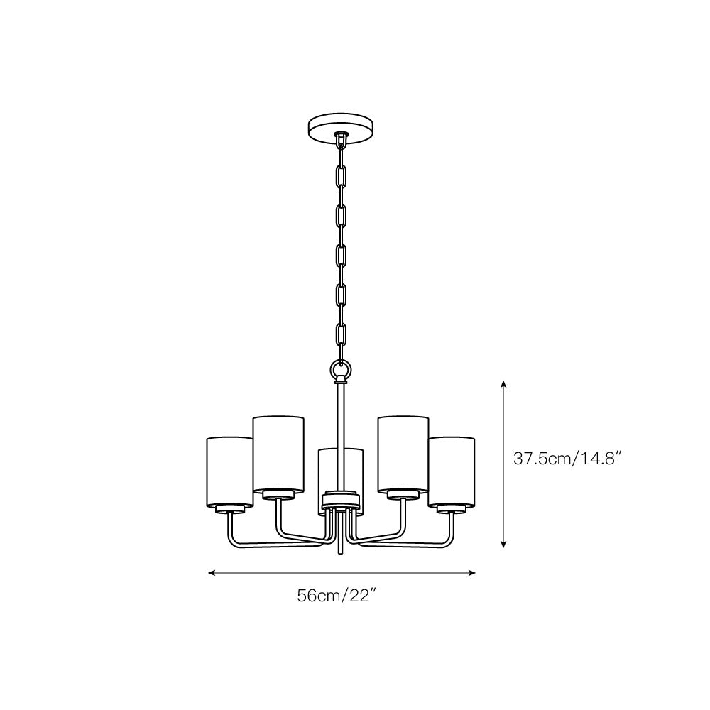 Neva Modern Minimalist Black Metal Glass Chandelier - Lamp Copper