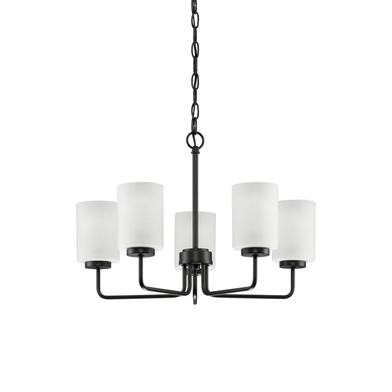 Neva Modern Minimalist Black Metal Glass Chandelier - Lamp Copper