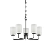 Neva Modern Minimalist Black Metal Glass Chandelier - Lamp Copper