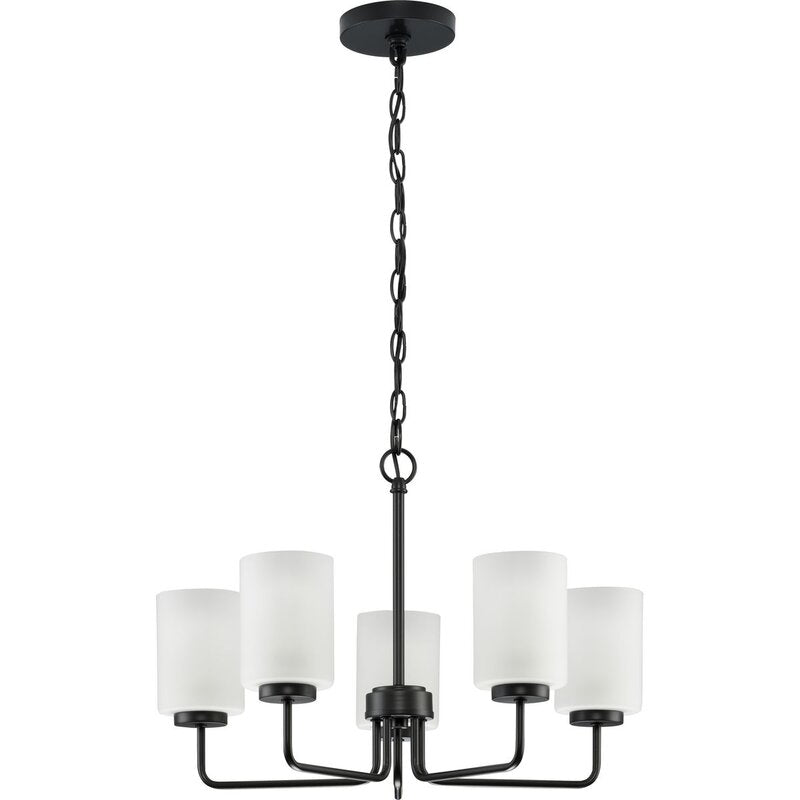 Neva Modern Minimalist Black Metal Glass Chandelier - Lamp Copper