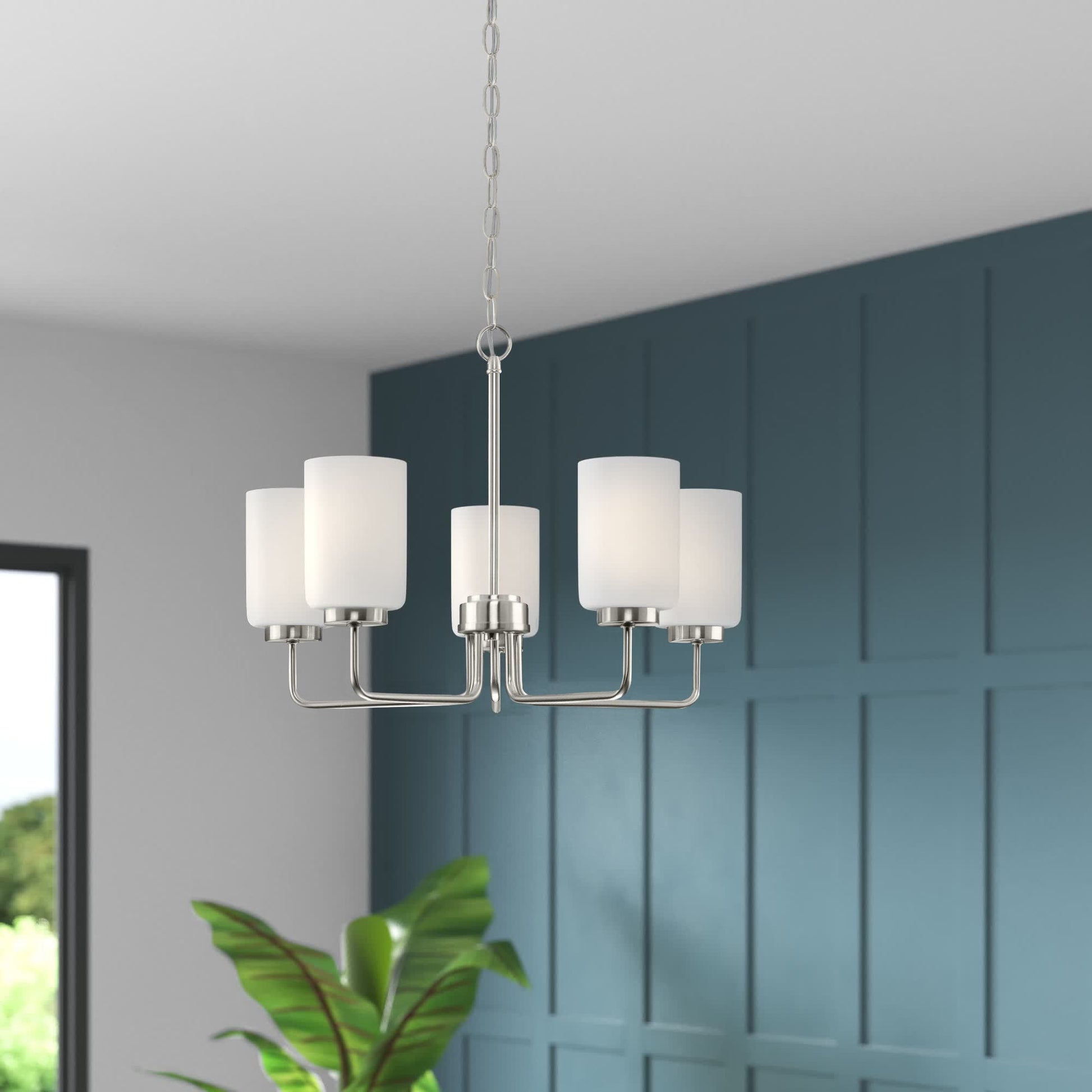 Neva Modern Minimalist Black Metal Glass Chandelier - Lamp Copper