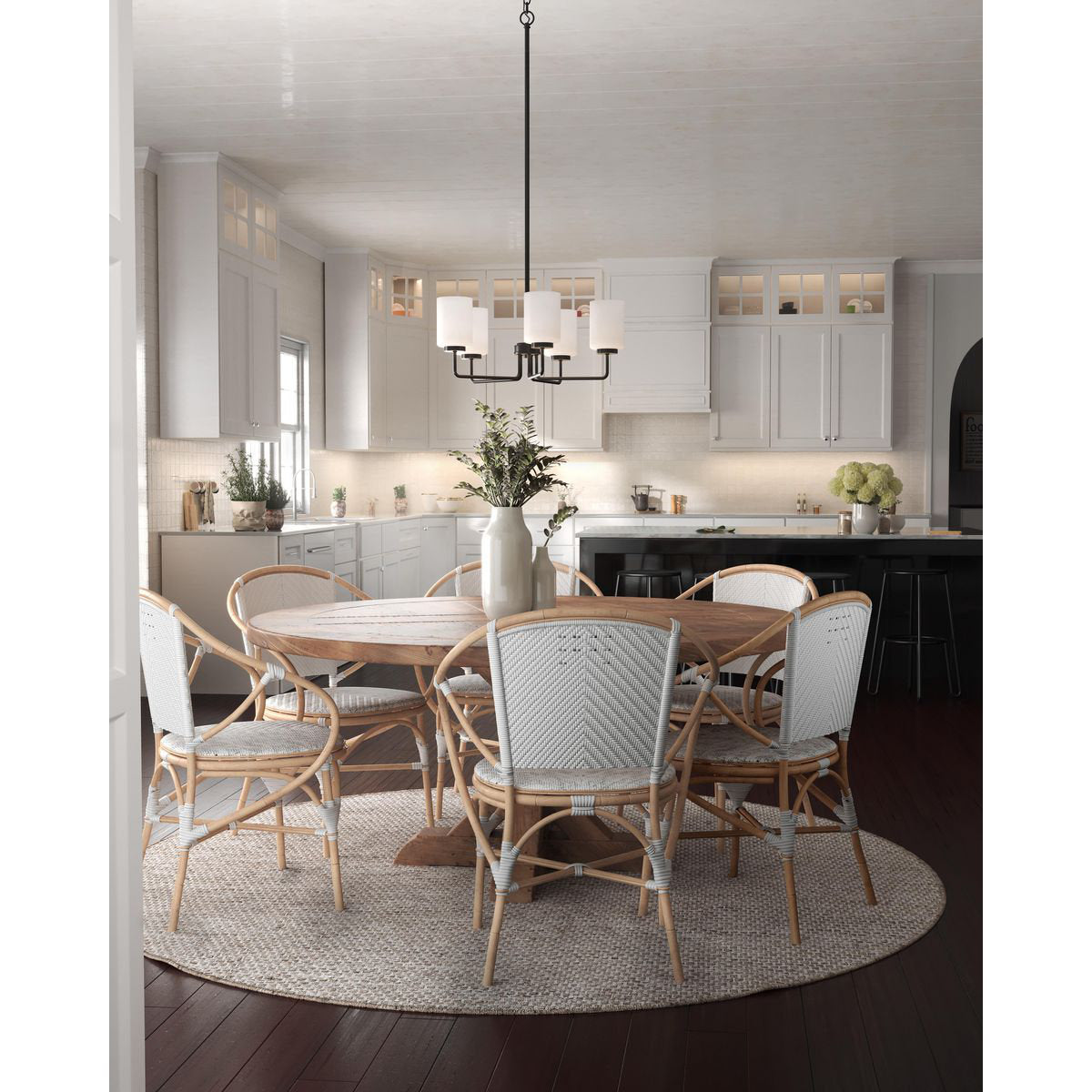 Neva Modern Minimalist Black Metal Glass Chandelier - Lamp Copper