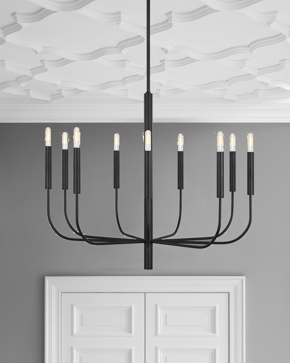 Olcarel Vintage Industrial Brass Metal Chandelier - Lamp Copper