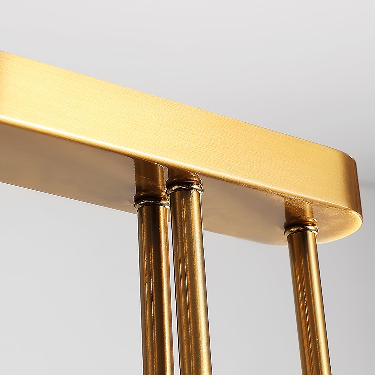 Fluide Modern Minimalist Linear Brass Metal Chandelier - Lamp Copper