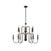 Volo Postmodern Luxury Wooden Metal Chandelier - Lamp Copper