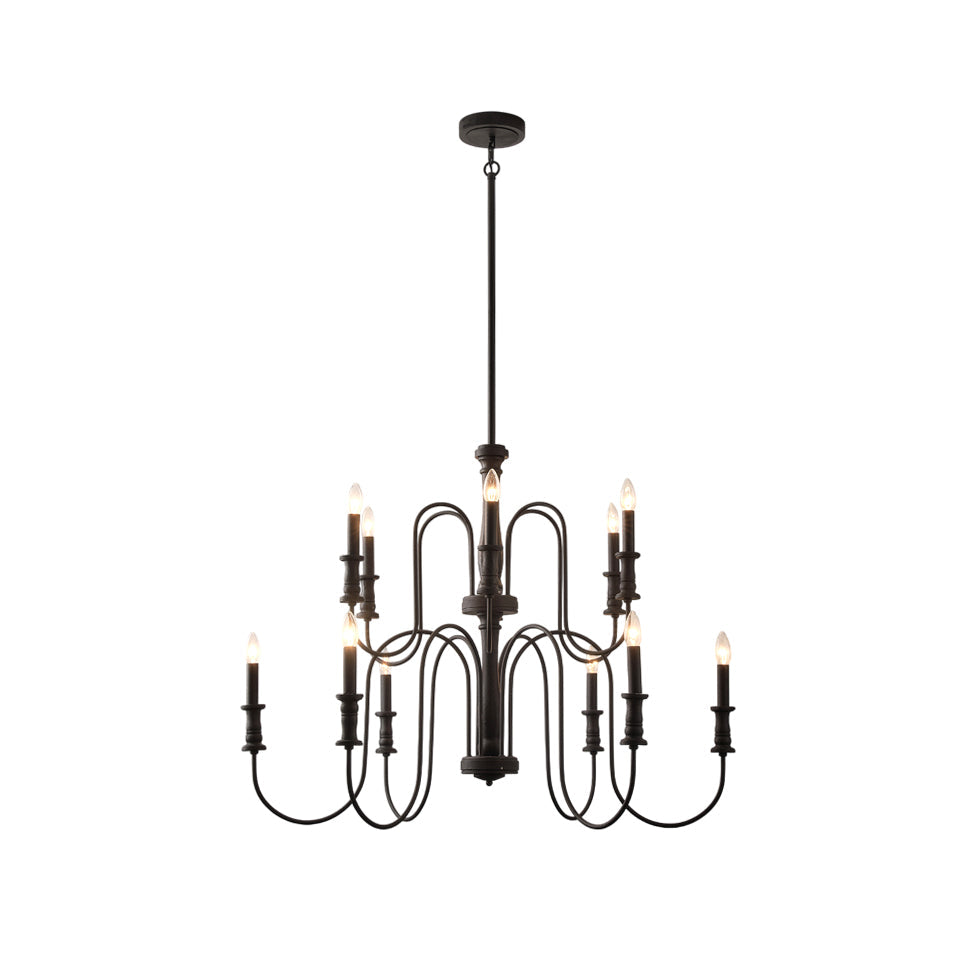 Volo Postmodern Luxury Wooden Metal Chandelier - Lamp Copper
