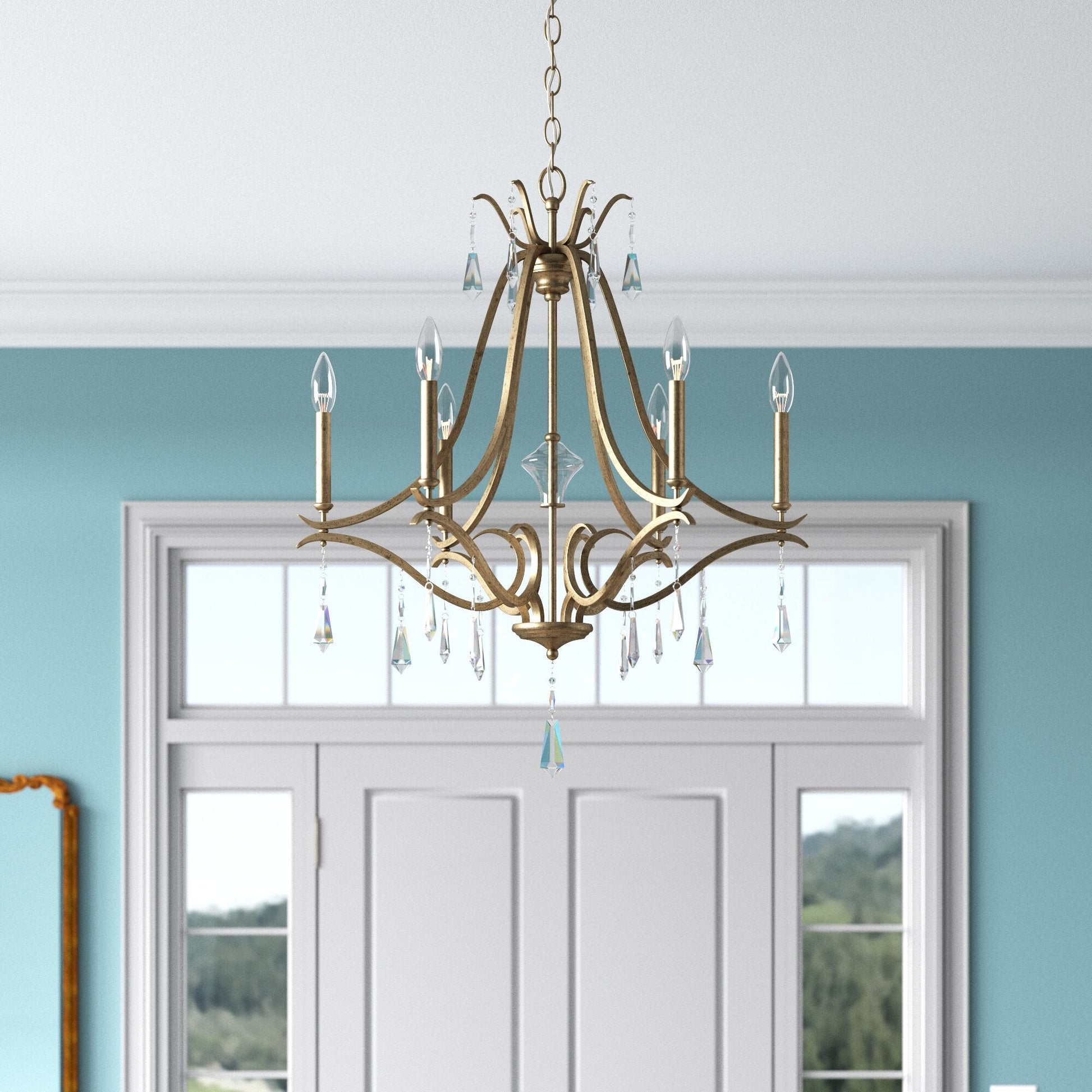 Lyra Postmodern Luxury Copper Crystal Chandelier - Lamp Copper