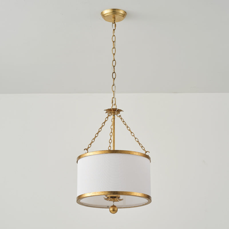 Helix Drum Individual Creativity Fabric Metal Pendant Lamp - Lamp Copper