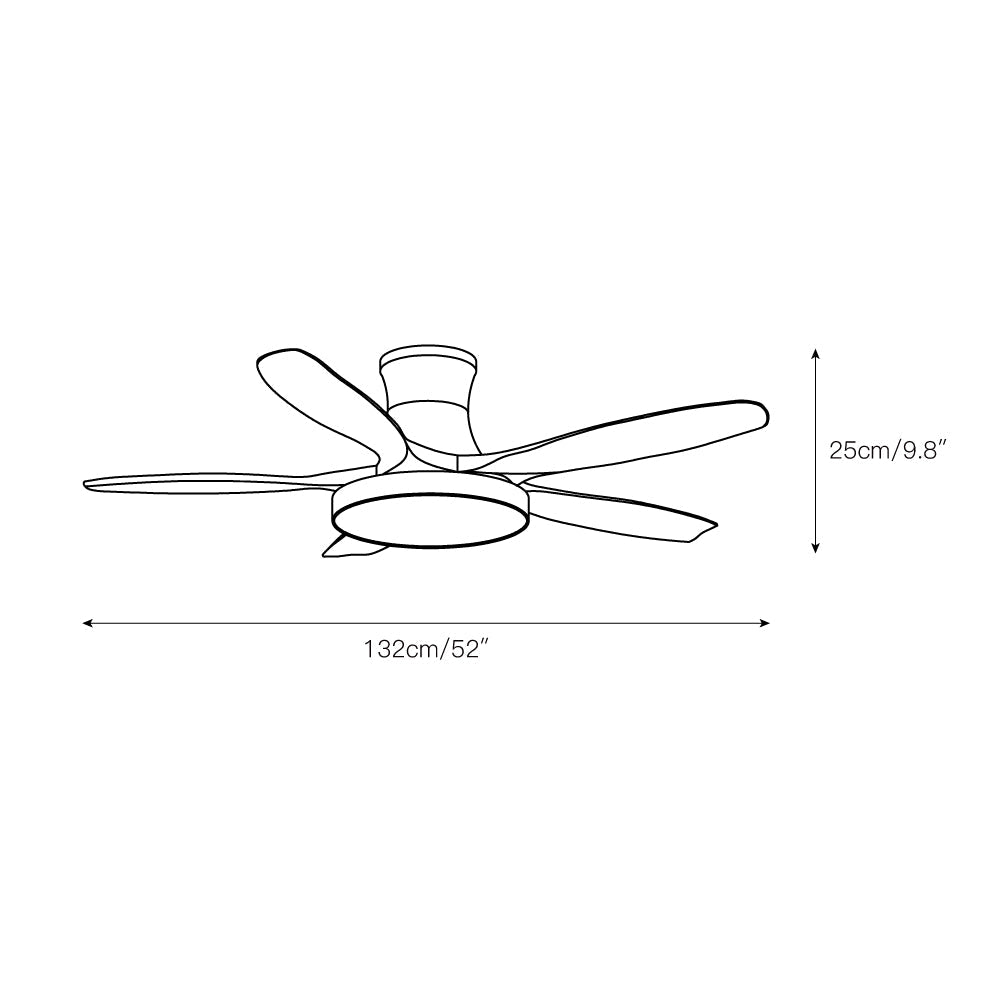 Fusion Premium Natural Metal Acrylic Ceiling Fan Light