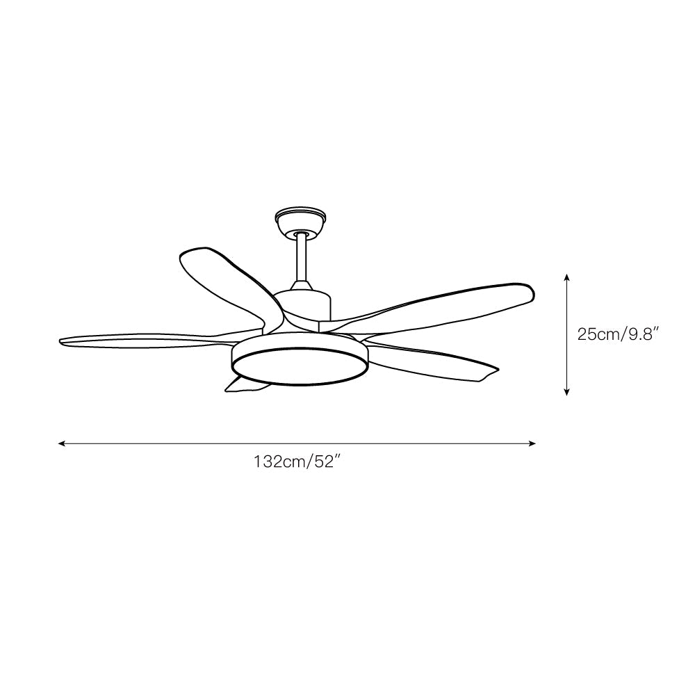 Fusion Premium Natural Metal Acrylic Ceiling Fan Light