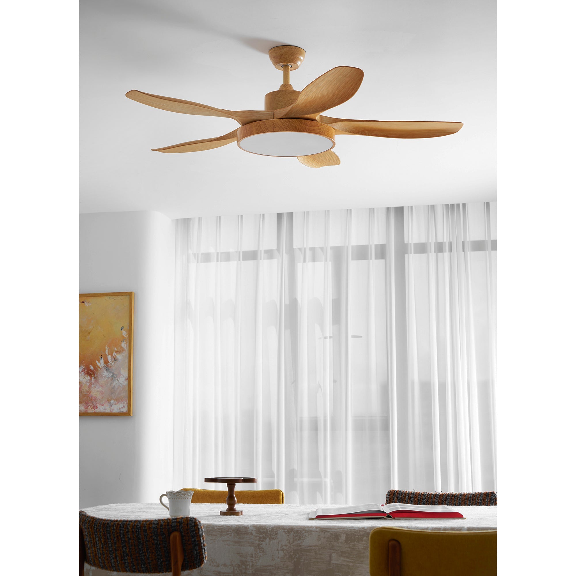 Fusion Premium Natural Metal Acrylic Ceiling Fan Light