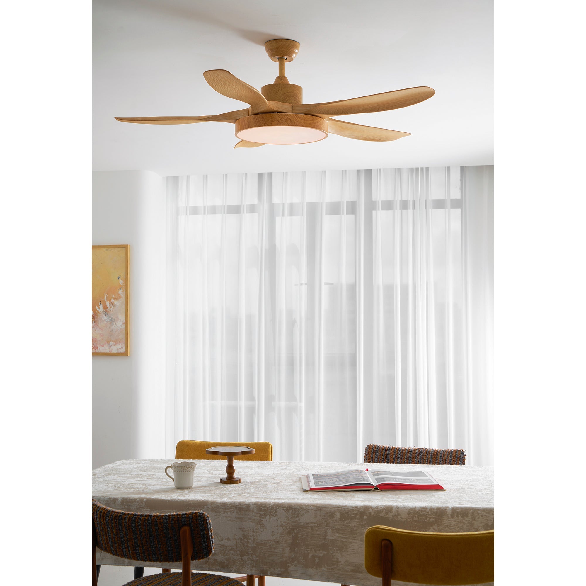 Fusion Premium Natural Metal Acrylic Ceiling Fan Light