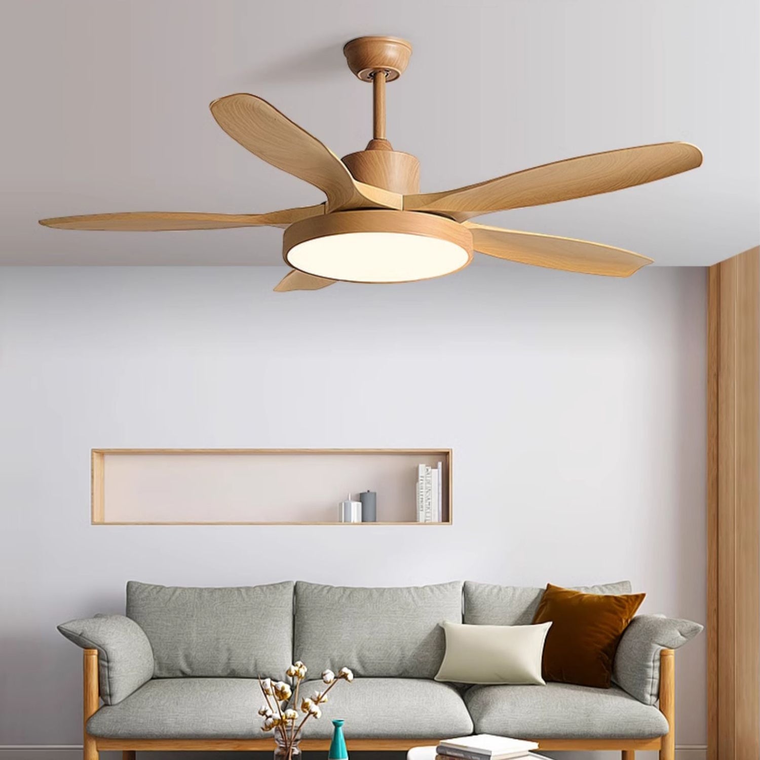 Fusion Premium Natural Metal Acrylic Ceiling Fan Light
