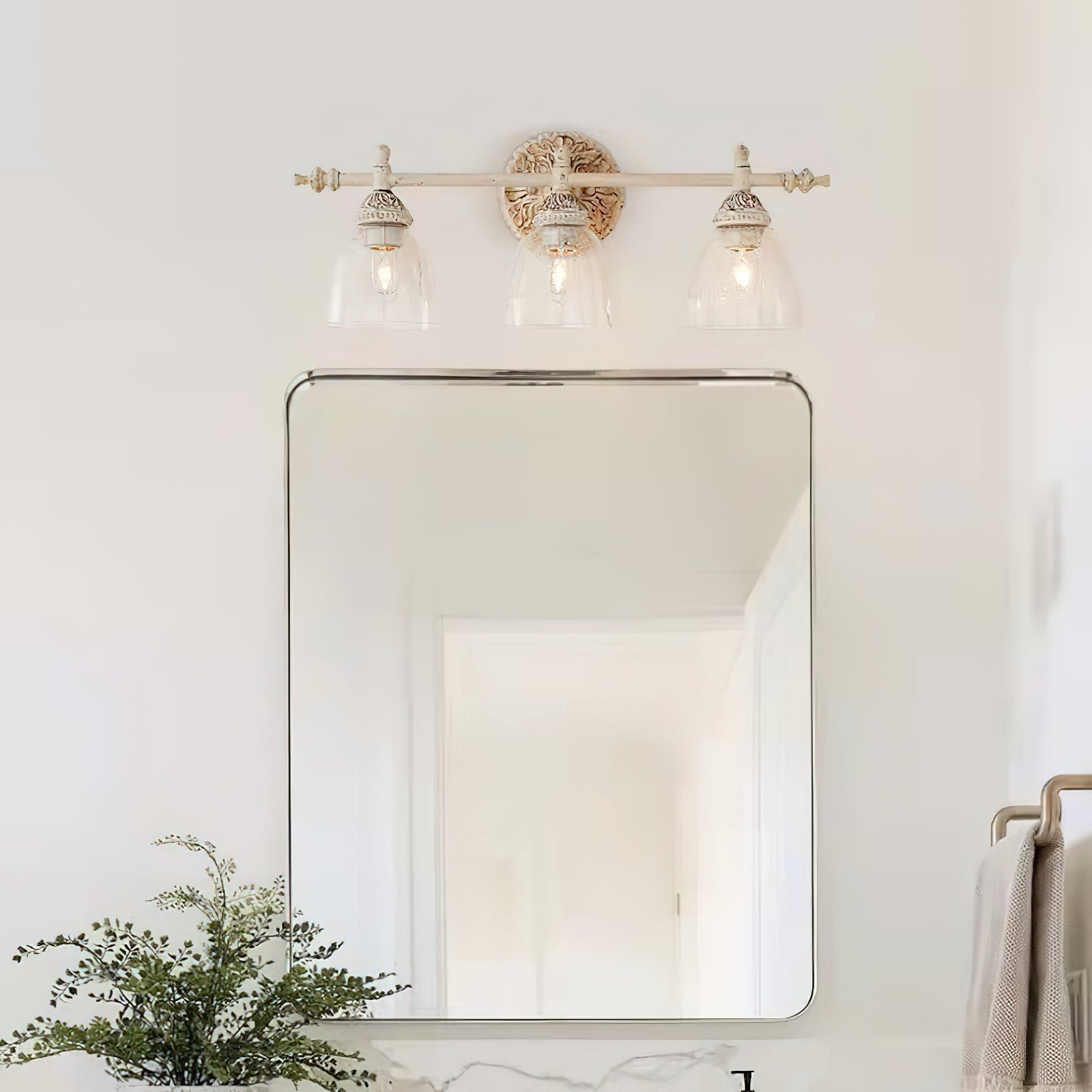 Orion Vintage Industrial Vanity Metal Glass Wall Lamp - Lamp Copper