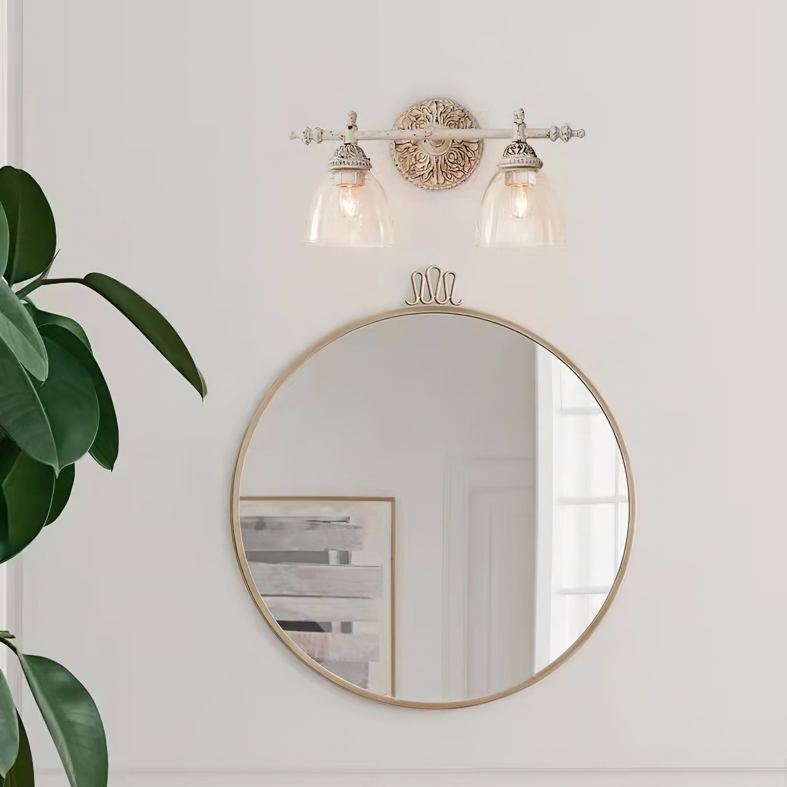 Orion Vintage Industrial Vanity Metal Glass Wall Lamp - Lamp Copper