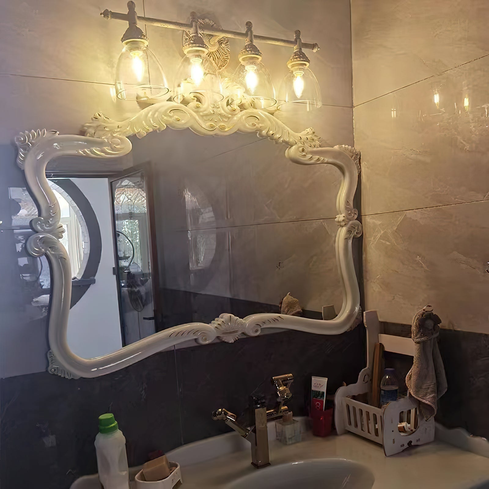 Orion Vintage Industrial Vanity Metal Glass Wall Lamp - Lamp Copper