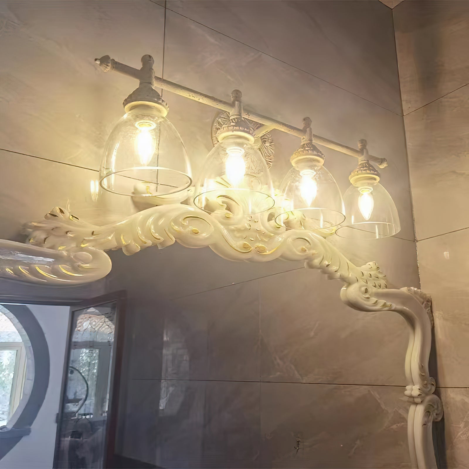 Orion Vintage Industrial Vanity Metal Glass Wall Lamp - Lamp Copper