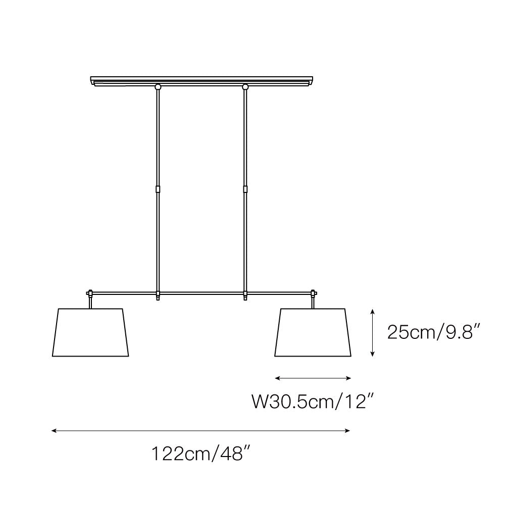 Kaleido Elegance Linear Brass Fabric Pendant Lamp - Lamp Copper