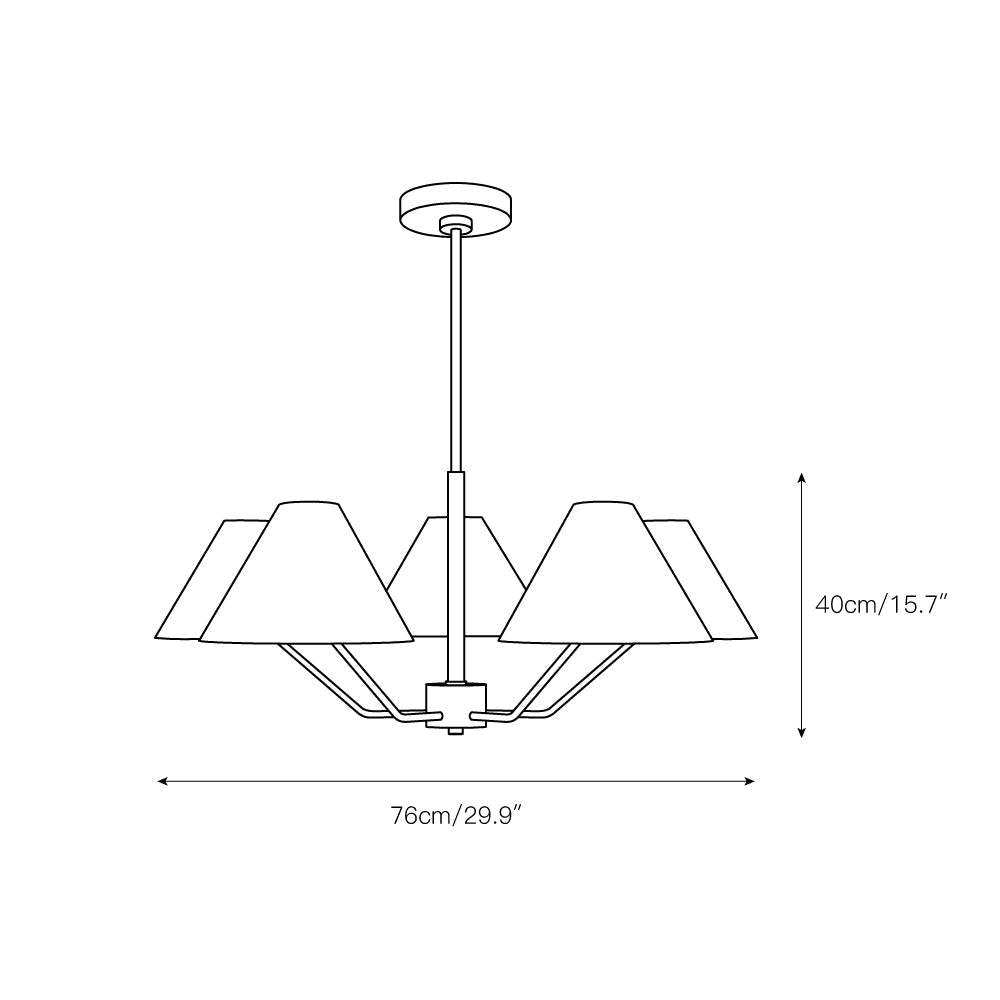 Vortex Traditional Vintage Industrial Fabric Chandelier - Lamp Copper