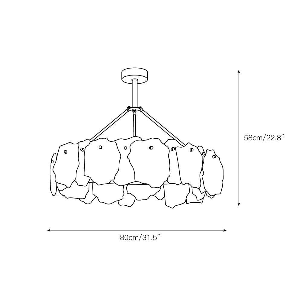 Cryon Postmodern Luxury Brass Alabaster Chandelier - Lamp Copper