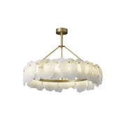 Cryon Postmodern Luxury Brass Alabaster Chandelier - Lamp Copper