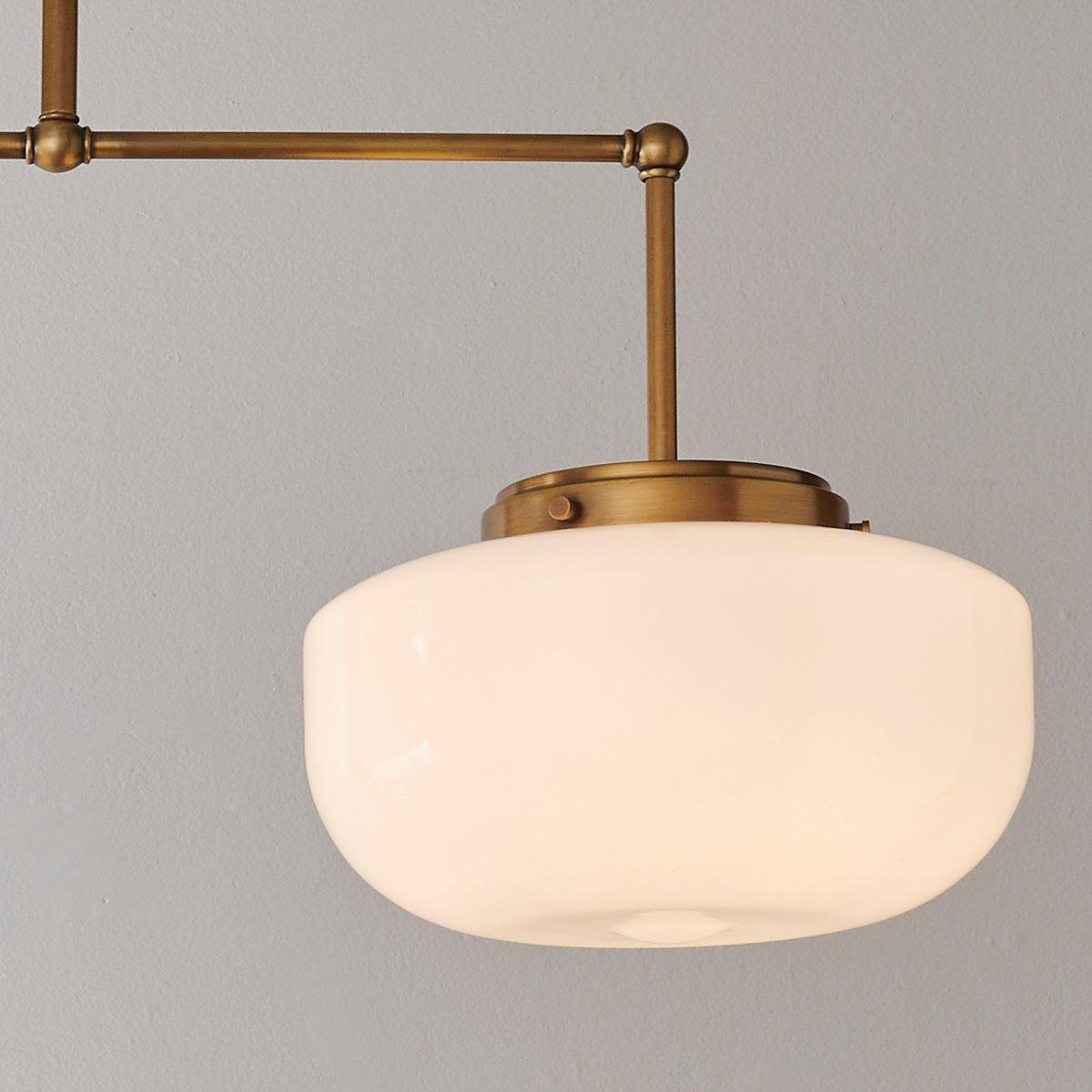 Chloe Pendant Light with Opal Globe — Satin Brass Kitchen Island Hanging Light