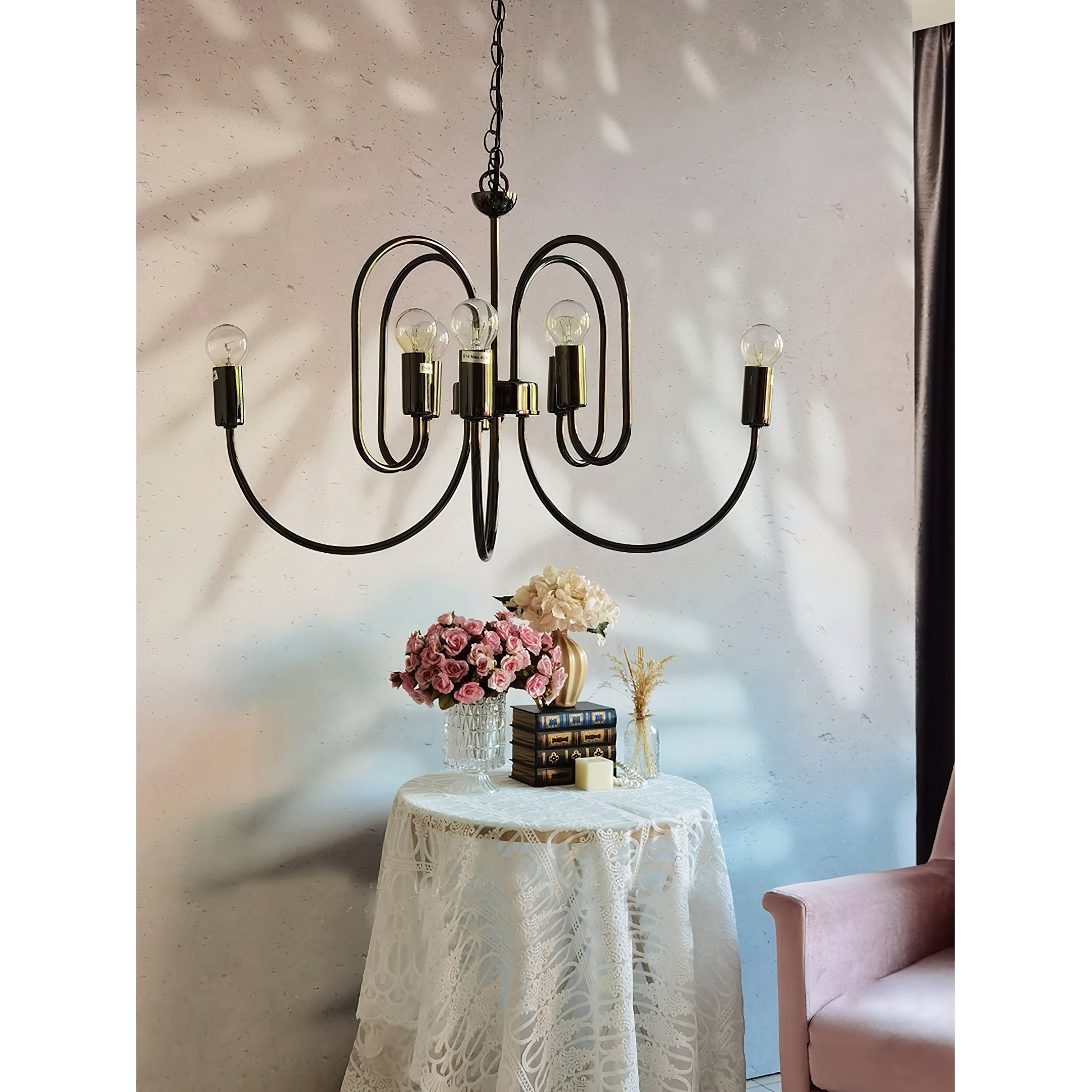 Ombre Elegance Vintage Industrial Metal Chandelier - Lamp Copper