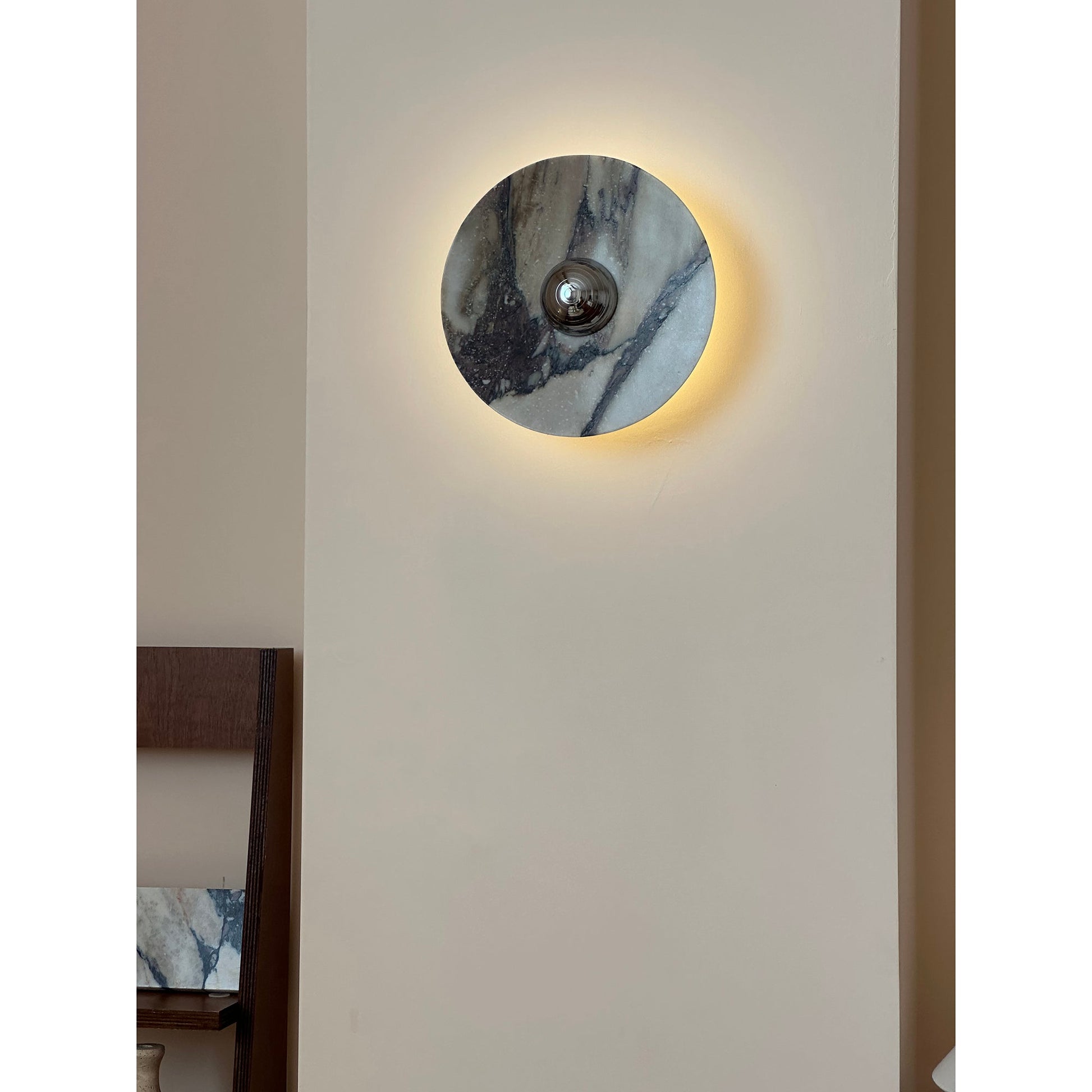 Alter Modern Minimalist Round Marble Metal Sconce Wall Lamp - Lamp Copper