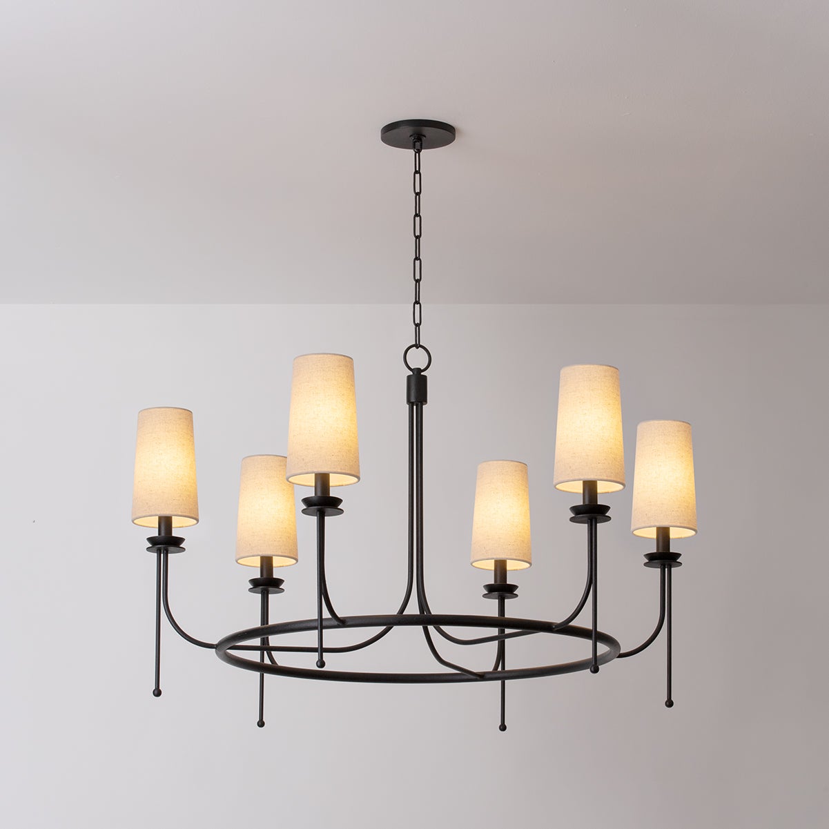Aurora Vintage Industrial Brass Fabric Chandelier - Lamp Copper