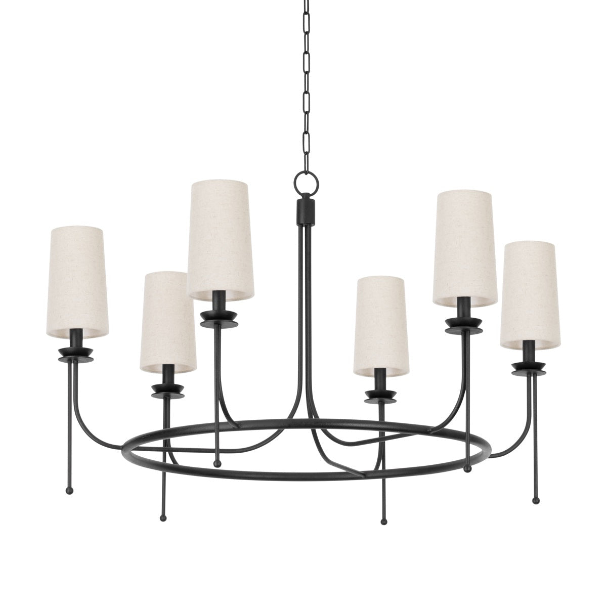 Aurora Vintage Industrial Brass Fabric Chandelier - Lamp Copper