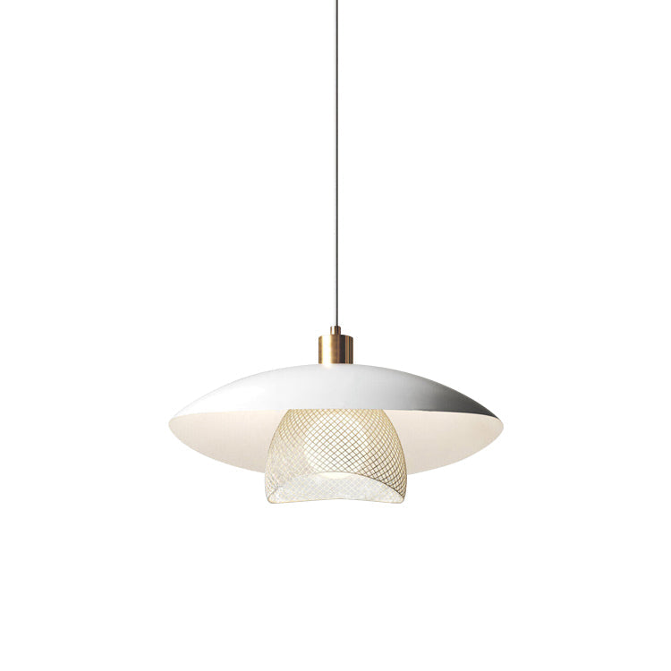 Dynam Modern Minimalist Floyd White Metal Pendant Lamp - Lamp Copper