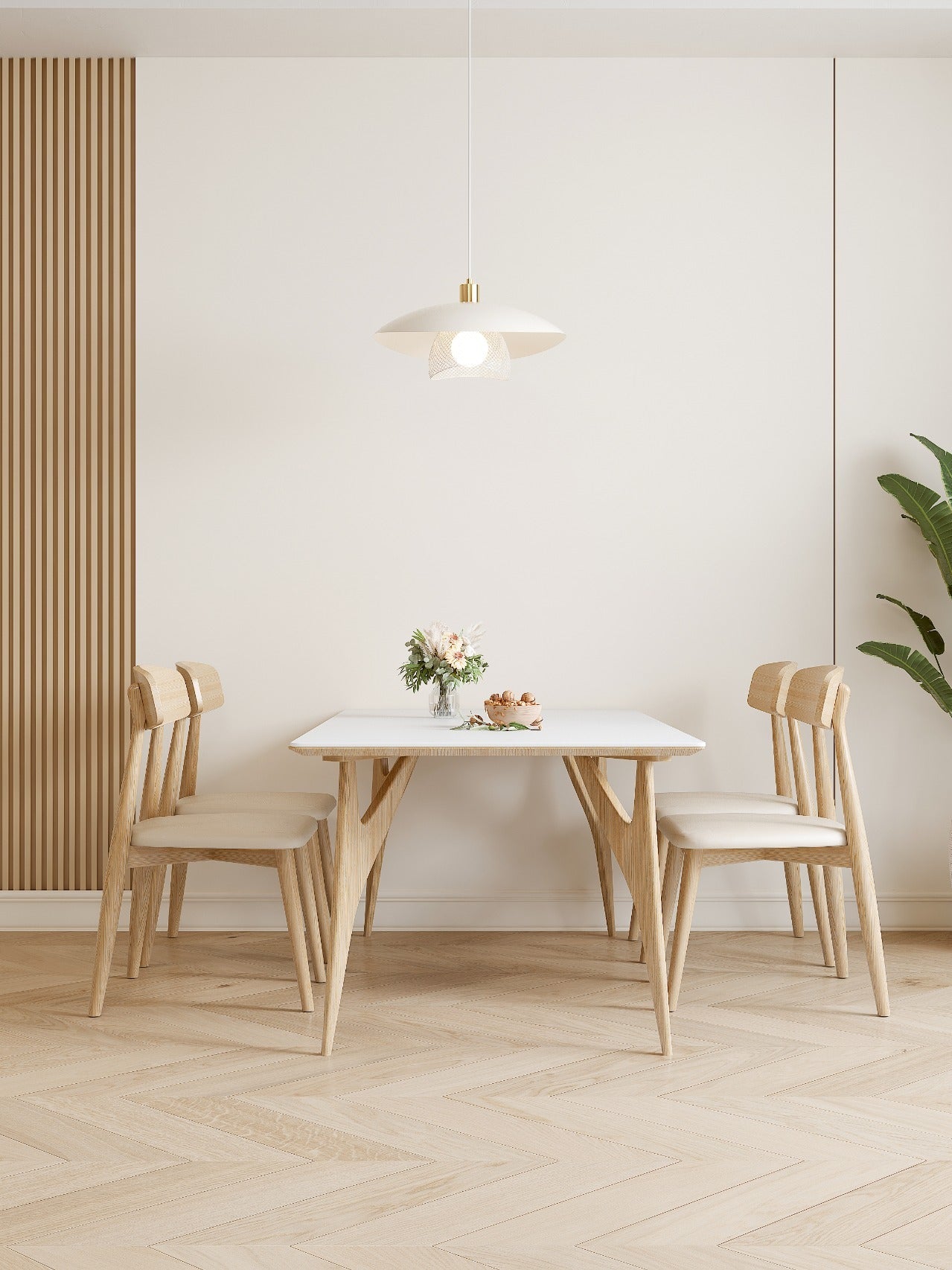 Dynam Modern Minimalist Floyd White Metal Pendant Lamp - Lamp Copper