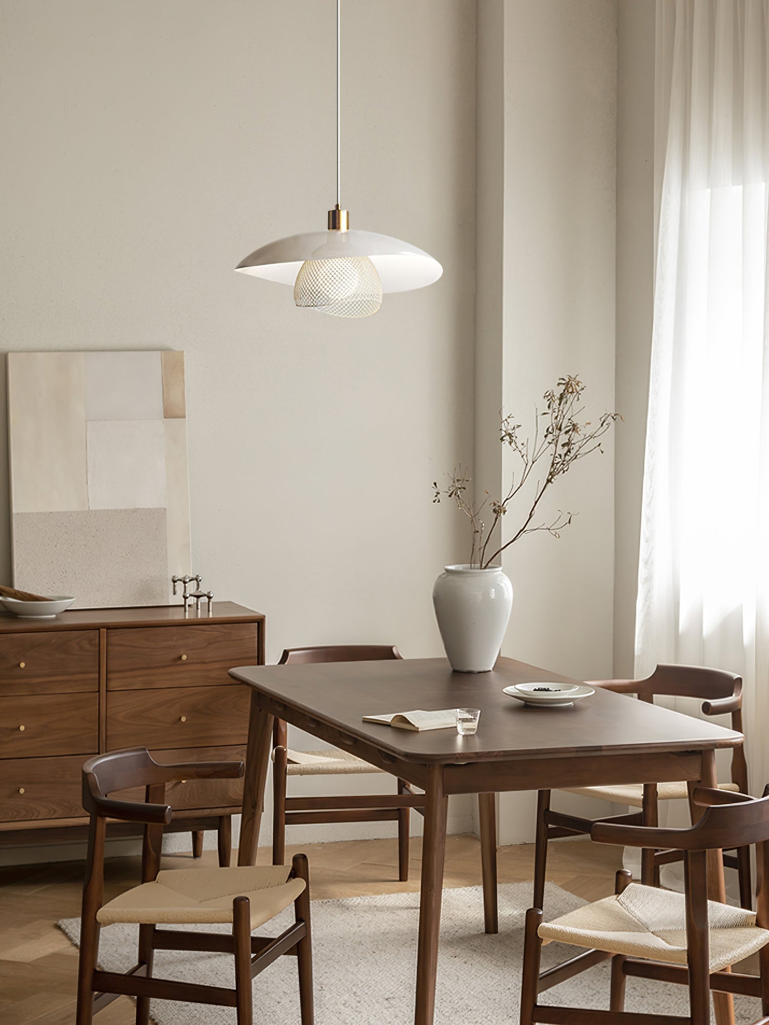 Dynam Modern Minimalist Floyd White Metal Pendant Lamp - Lamp Copper