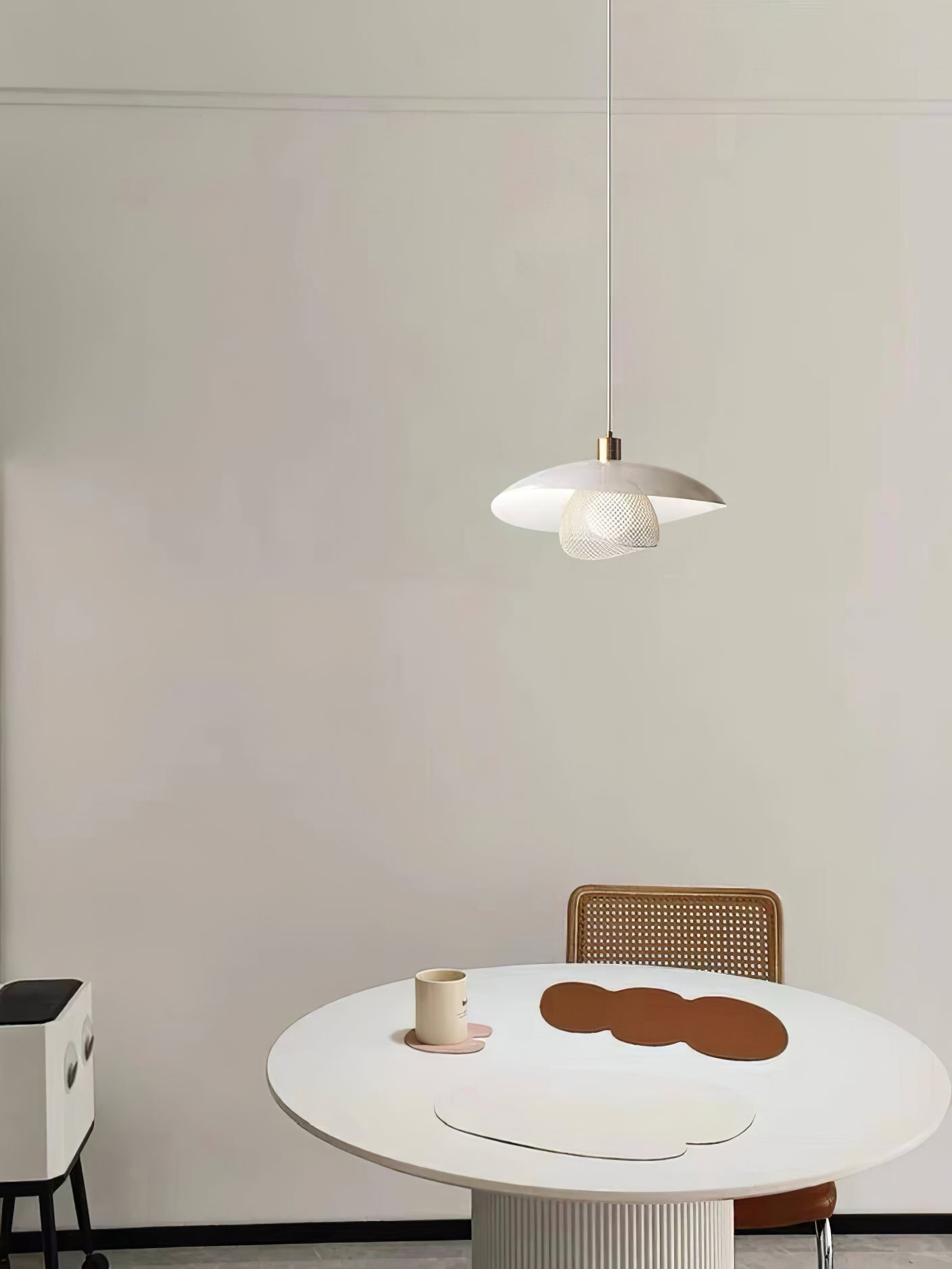 Dynam Modern Minimalist Floyd White Metal Pendant Lamp - Lamp Copper