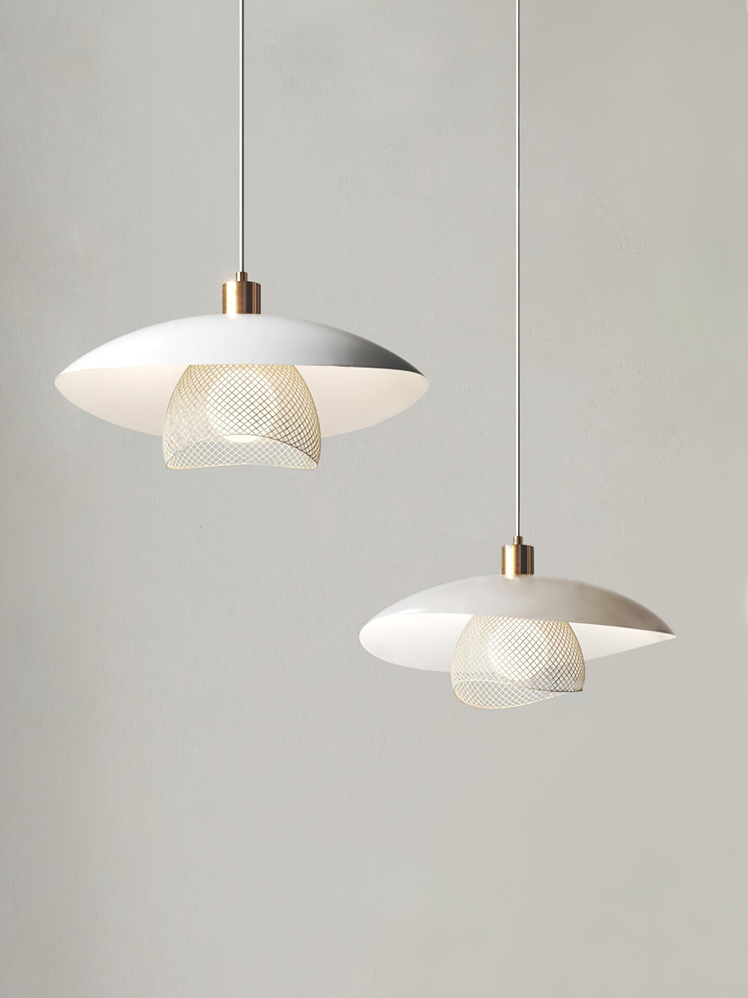 Dynam Modern Minimalist Floyd White Metal Pendant Lamp - Lamp Copper