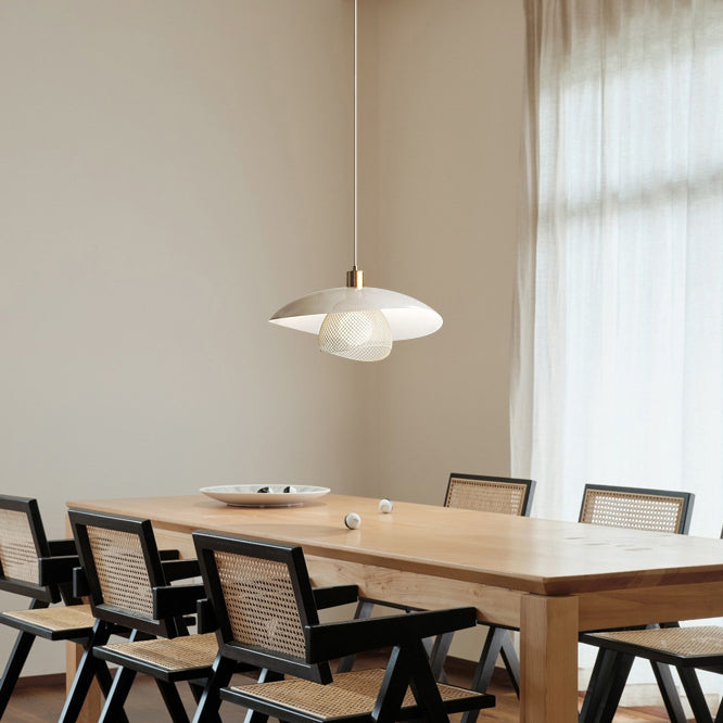 Dynam Modern Minimalist Floyd White Metal Pendant Lamp - Lamp Copper