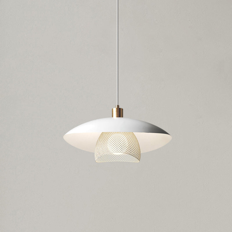 Dynam Modern Minimalist Floyd White Metal Pendant Lamp - Lamp Copper