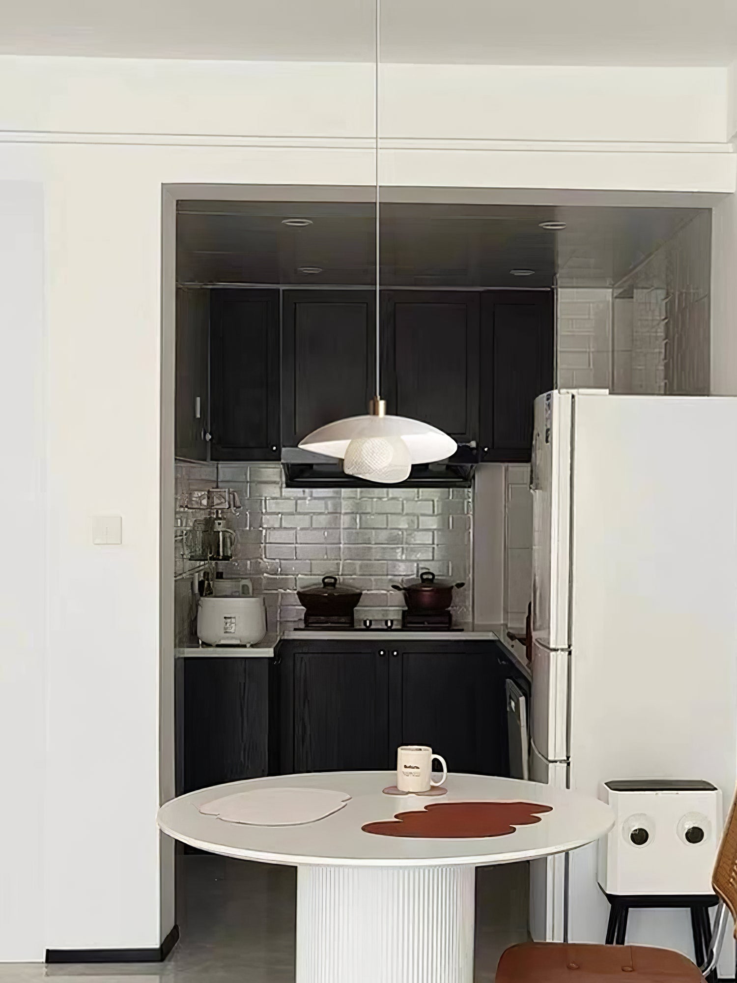 Dynam Modern Minimalist Floyd White Metal Pendant Lamp - Lamp Copper