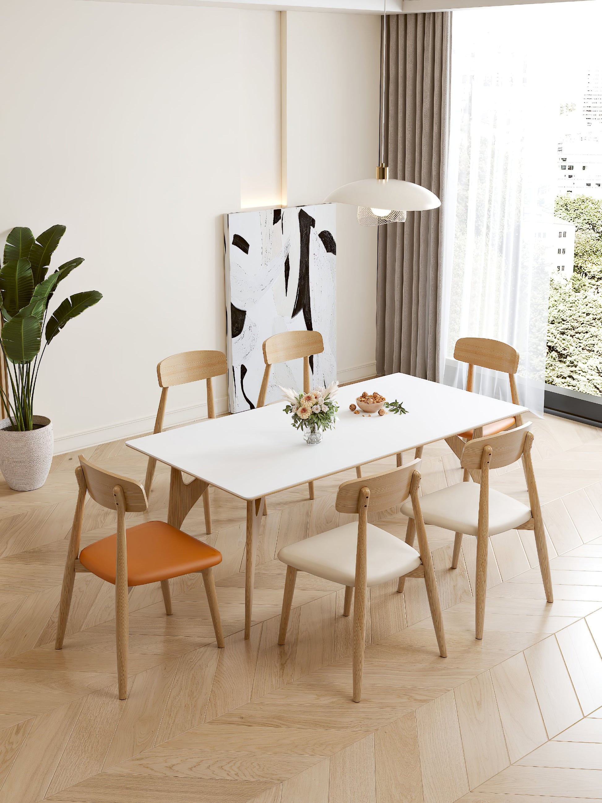 Dynam Modern Minimalist Floyd White Metal Pendant Lamp - Lamp Copper