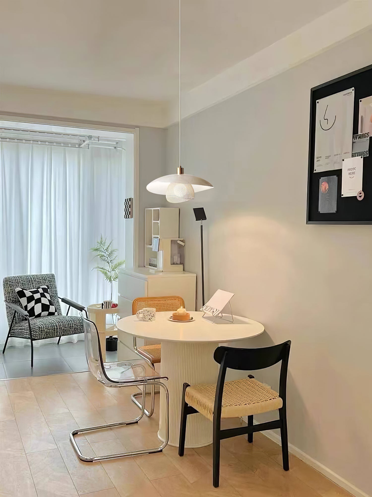 Dynam Modern Minimalist Floyd White Metal Pendant Lamp - Lamp Copper